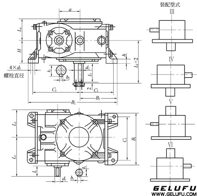 KW型錐麵包絡圓柱蝸杆減速機（JB-T5559-91）