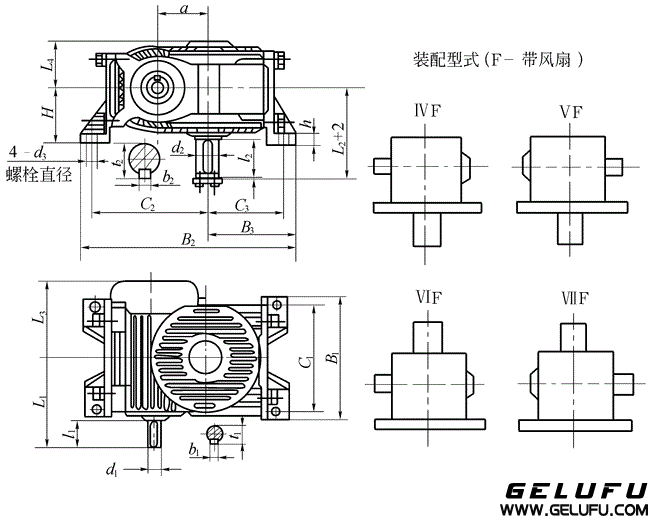 KW型錐麵包絡圓柱蝸杆減速機（JB-T5559-91）